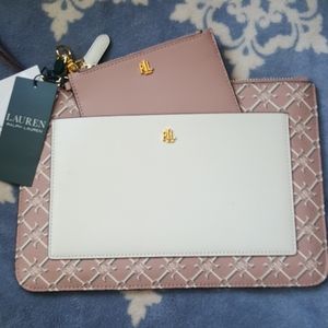 NWT Lauren Ralph Lauren pouch duo set